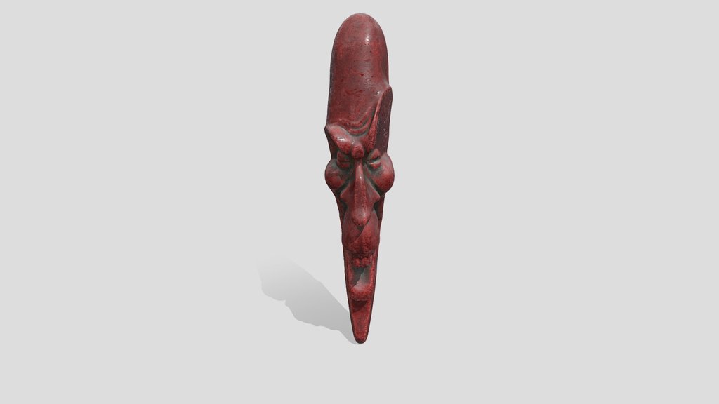Smiling red totem