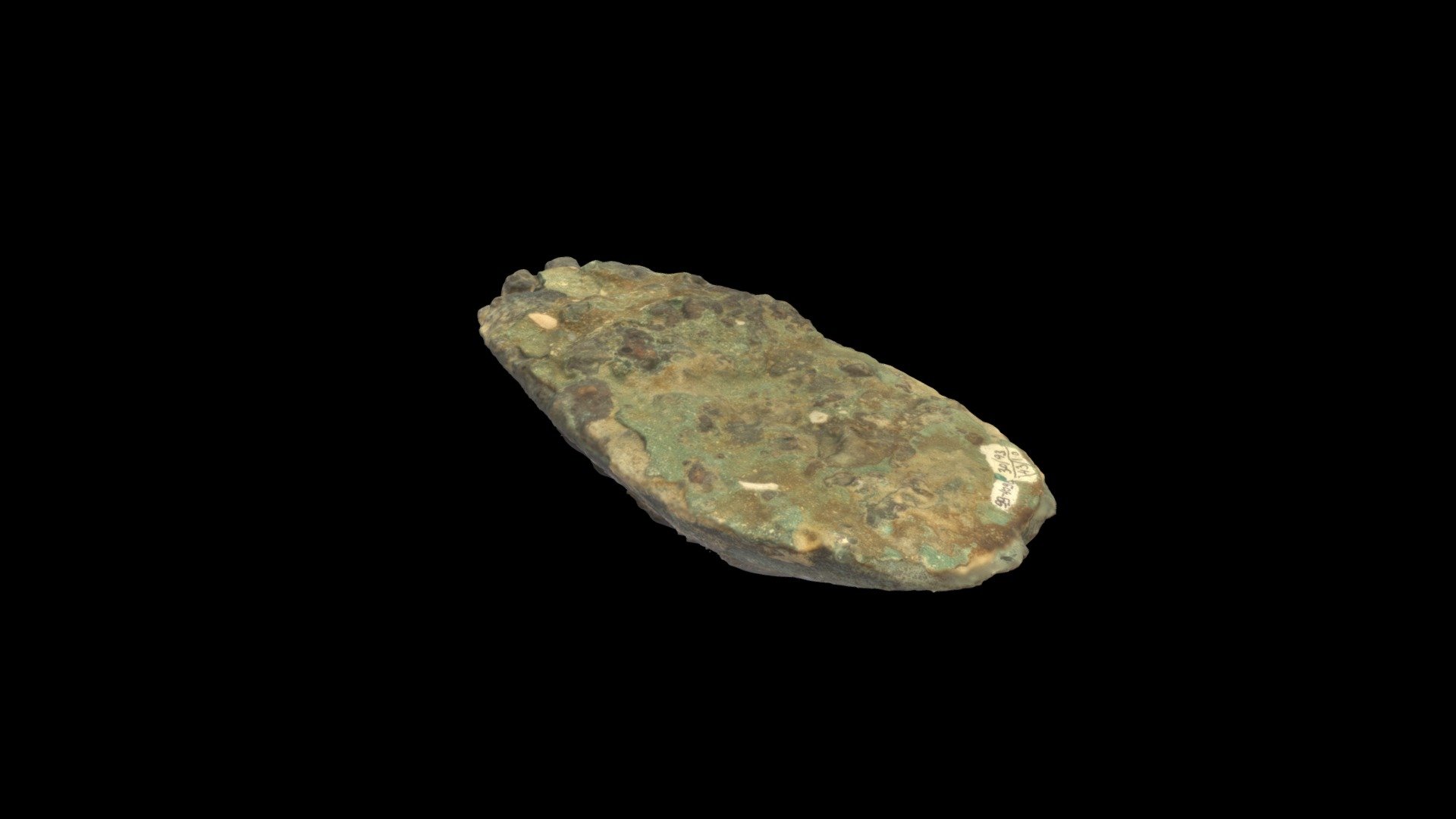 Copper "bun" ingot, Carmel Coast, Israel. 3D model by QICCAS [068878e