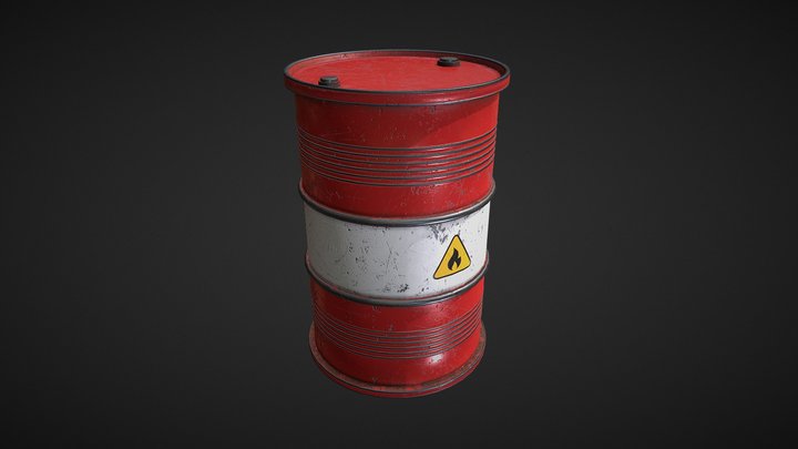 Oil Barrel 3D Model