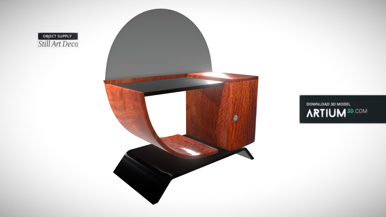 3D model Beauty table – Art Deco 1920 - This is a 3D model of the Beauty table – Art Deco 1920. The 3D model is about logo.
