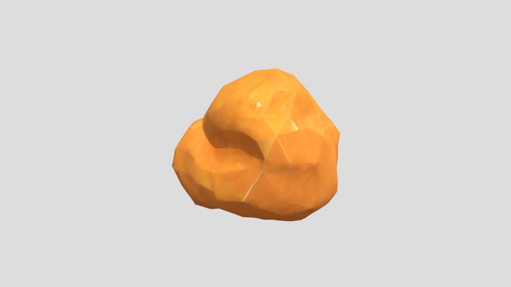 Orange Polygon Sculpture 3D Model