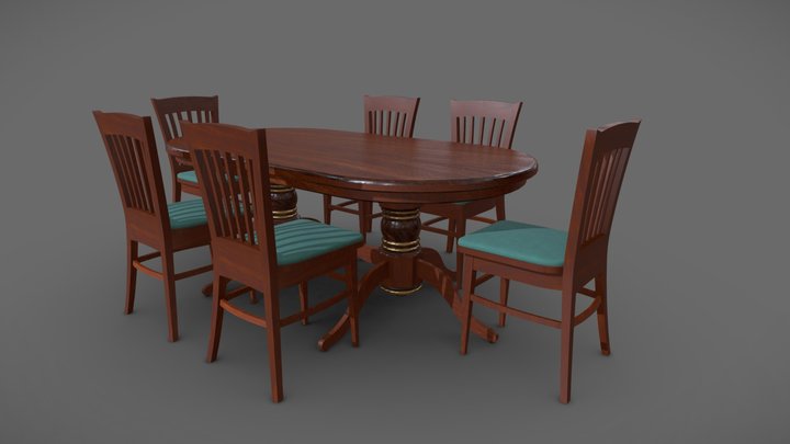 Dining Table (Royal) 3D Model