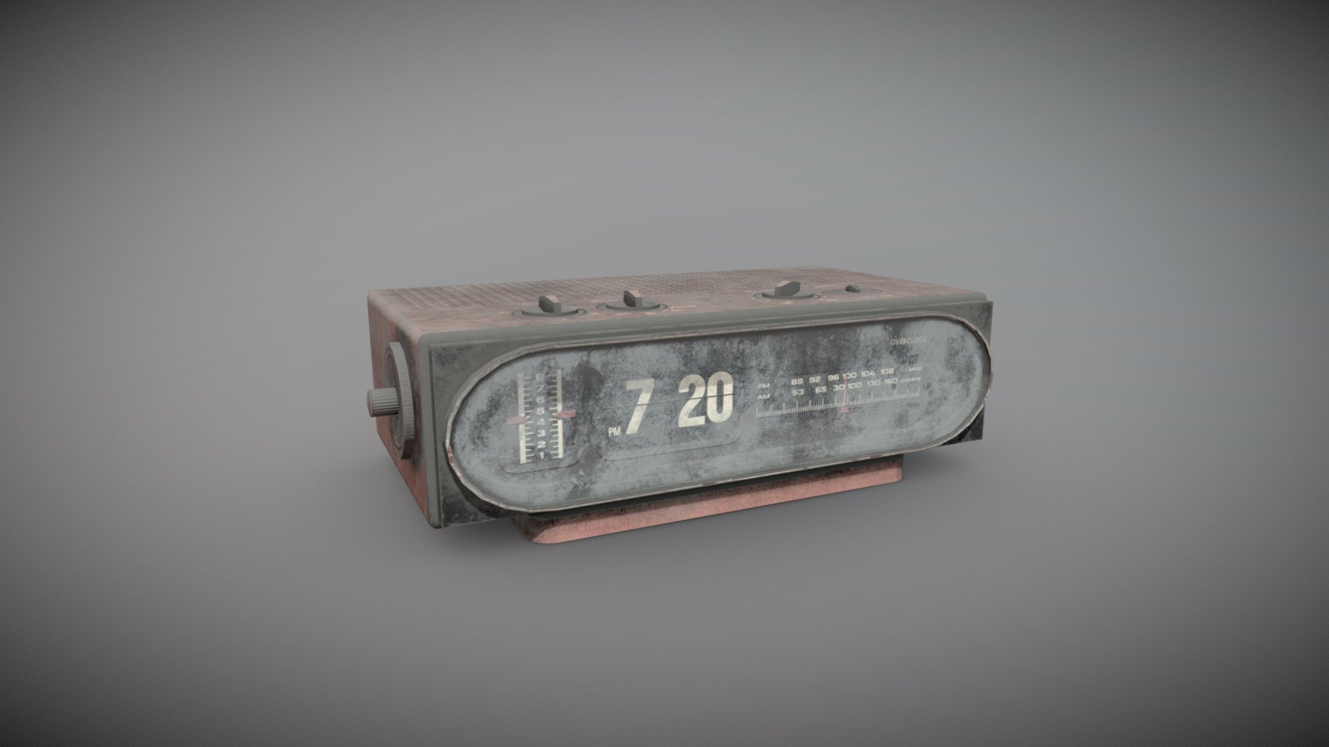 3D model Dirty desktop flipclock 20 of 20 - This is a 3D model of the Dirty desktop flipclock 20 of 20. The 3D model is about a close-up of a metal object.