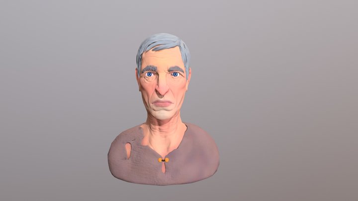 Old man head bust 3D Model