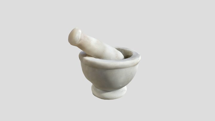 Mortar and pestle set marble 3D Model
