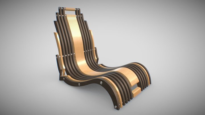 Designer Elegant Wood Relax chair 3D Model