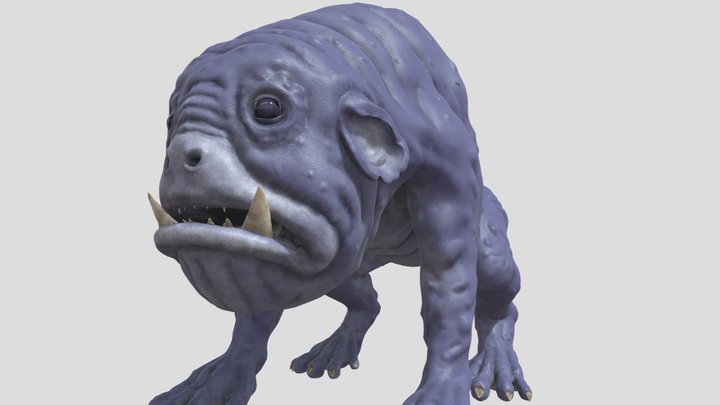 Squonk Animated for Game Engine Enemy 3D Model