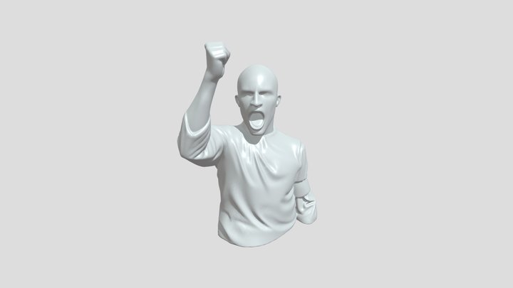 Man celebrating with raised fist 3D Model