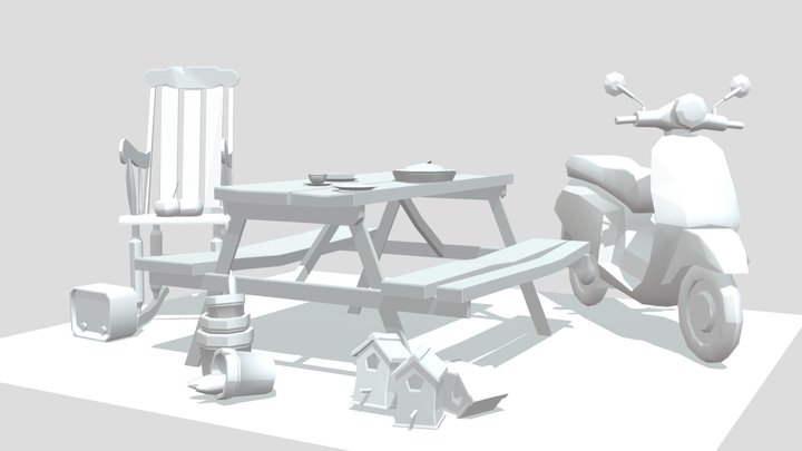 DAE Grandma's House - 5 Modeled Props 3D Model