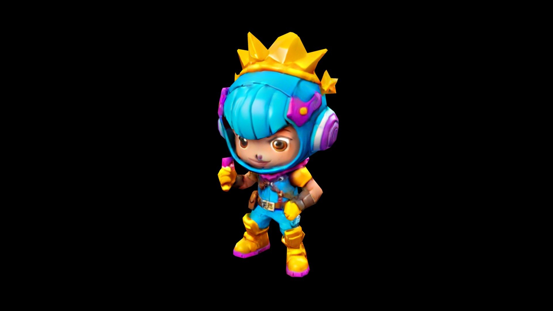 Charming alien princess with spiky crown and blu - Download Free 3D ...