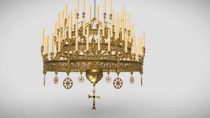 Large victorian chandelier 3D Model