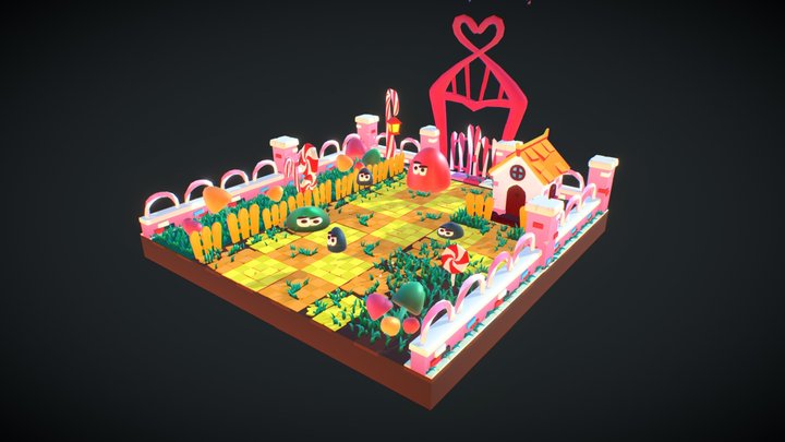 Candy Land Nightmare Scene1 3D Model