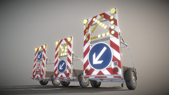 All Moveable Road Barriers (Collection) 3D Model