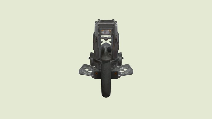Electric unicycle with rugged build 3D Model