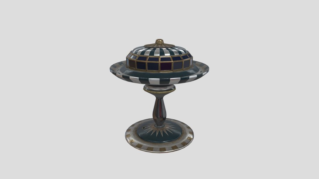 1930s Deco Streamline Saucer Lamp Ornate