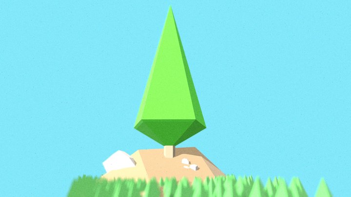 Low Poly Stylized Landscape 3D Model