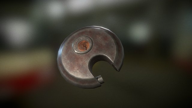 Rusted Round Padlock 3D Model