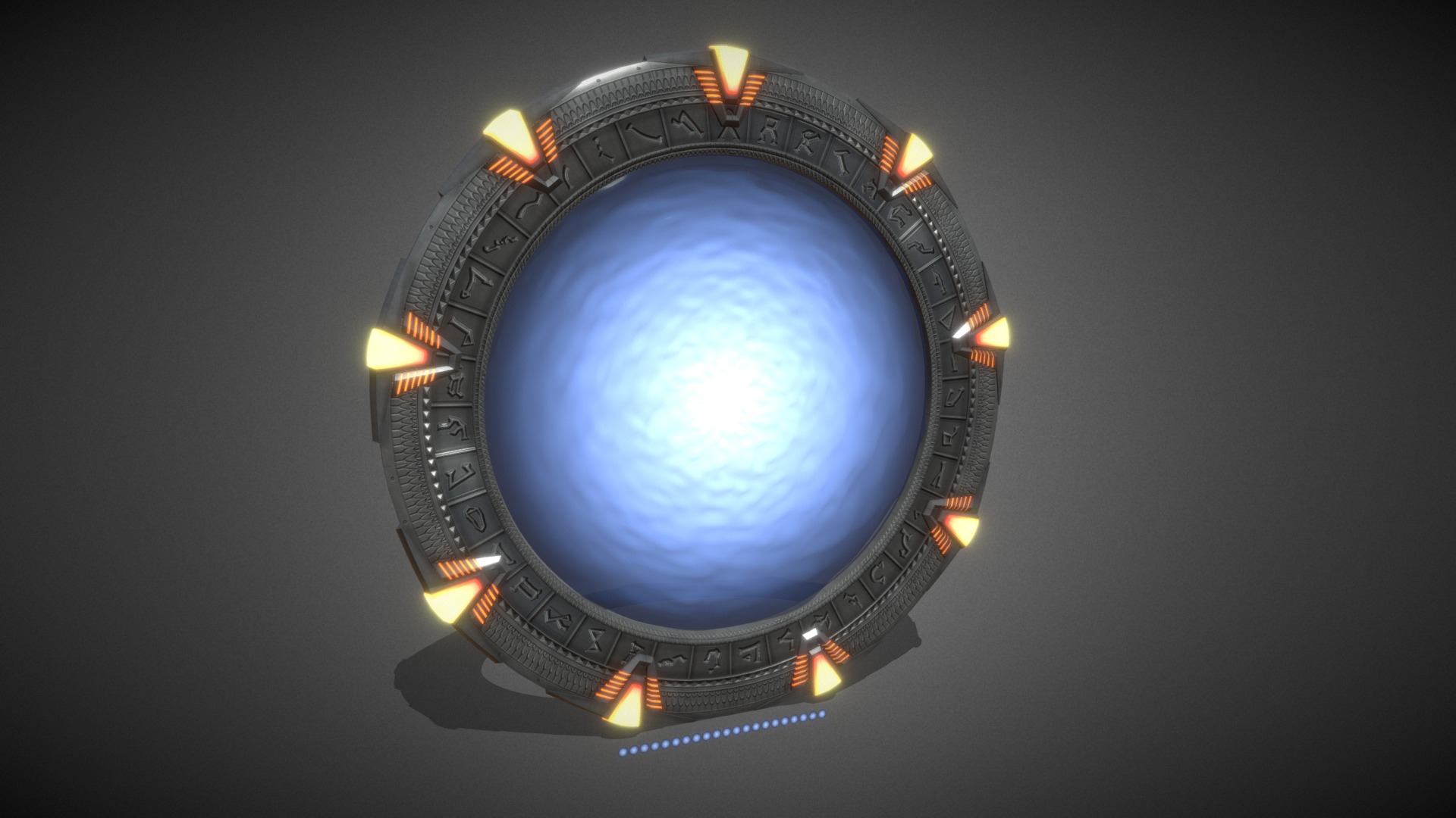 3D model Stargate - This is a 3D model of the Stargate. The 3D model is about a circular object with lights.