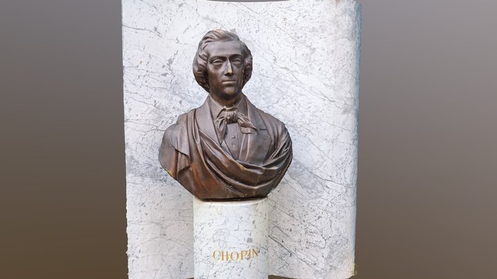 Frédéric Chopin bronze memorial bust 3D Model