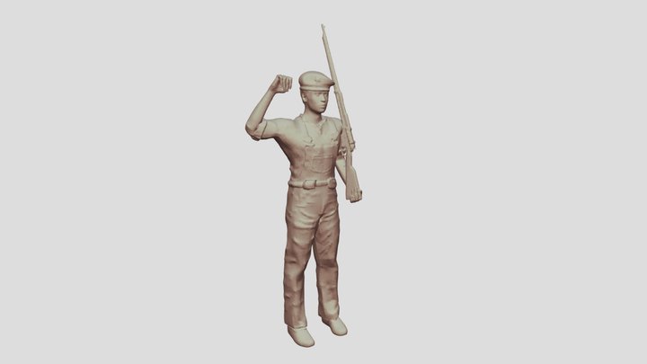 Republican soldier greeting - Spanish Civil War 3D Model