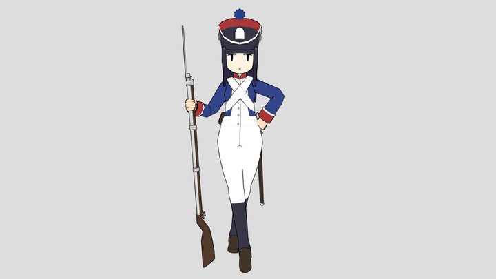 Soldier Girl 3D Model