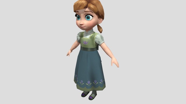 Mobile - Frozen Free Fall - Young Elsa 3D Model