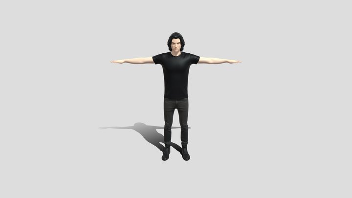 T_ Pose_Portrait man 3d model free – Kostenloses 3D-Modell STL