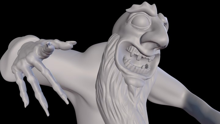 Crazy old man 3D Model