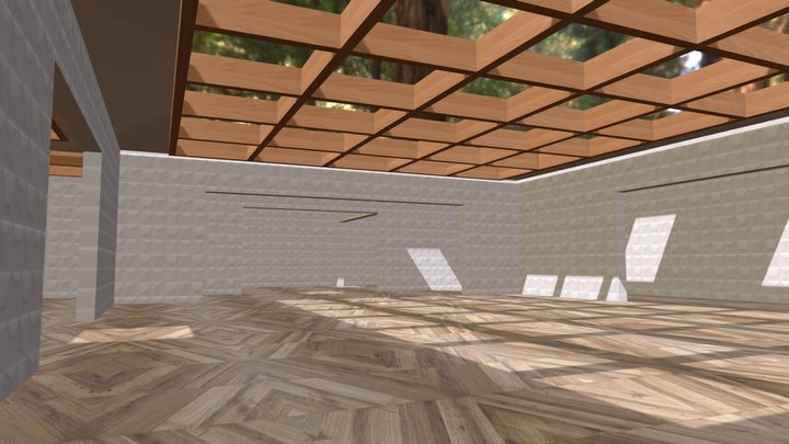 VR Art Gallery - VR Room (Light) 3D Model