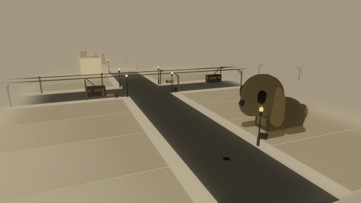 (Quill) Depression Era street scene 3D Model