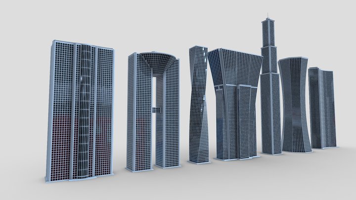Skyscrapers pack – Free 3D Model STL