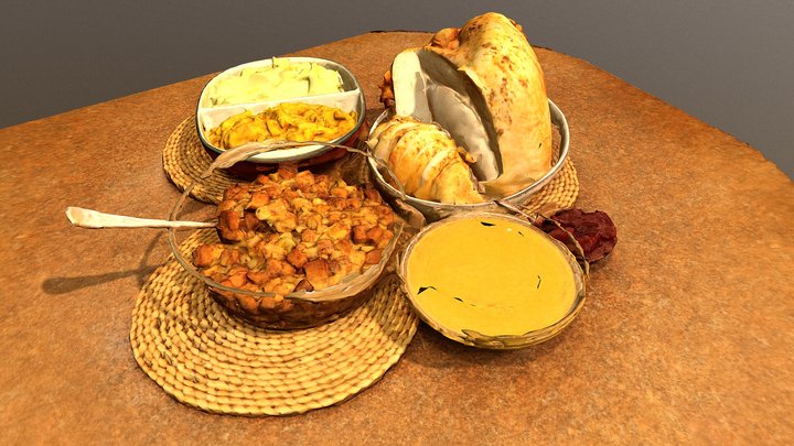 Thanksgiving Dinner 3D Model