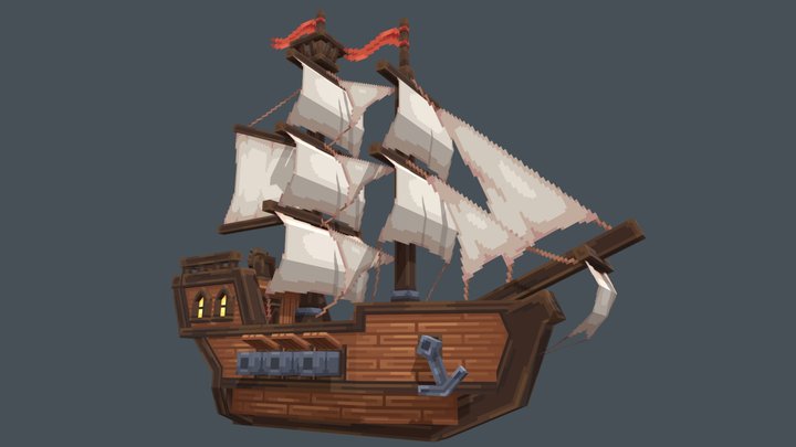 Medieval ship 3D Model