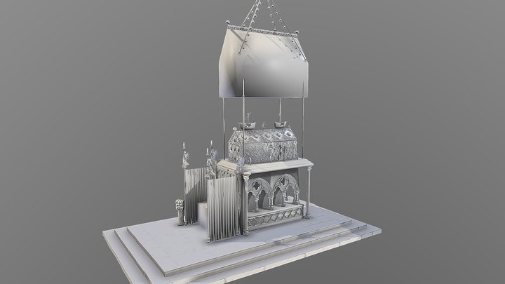 Medieval Shrine of Thomas Becket (untextured) 3D Model