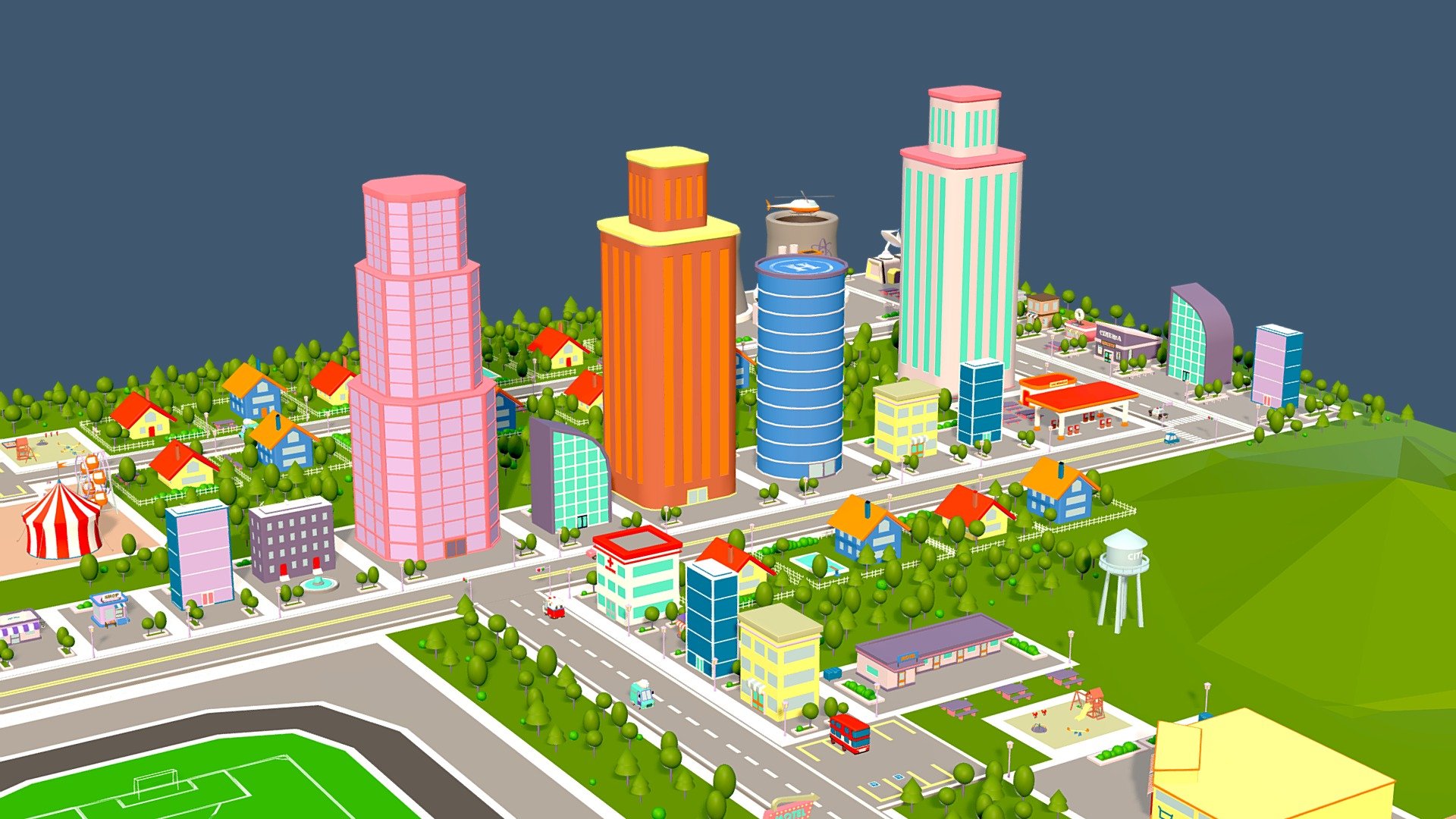 Low Poly City Pack - Buy Royalty Free 3D model by Mnostva [06bf22d ...