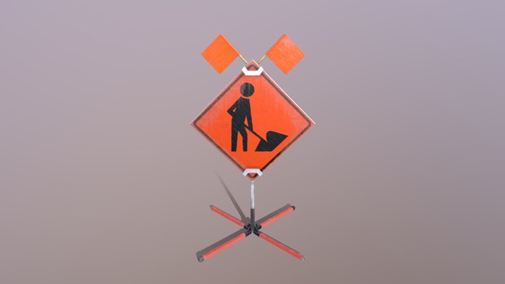 Construction Sign 3D Model