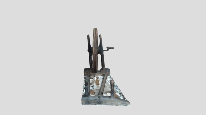 Antique Spinning Wheel For Yarn 3D Model