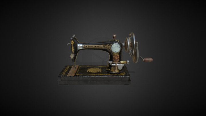 Singer 1892 Hand Crank Sewing Machine 3D Model