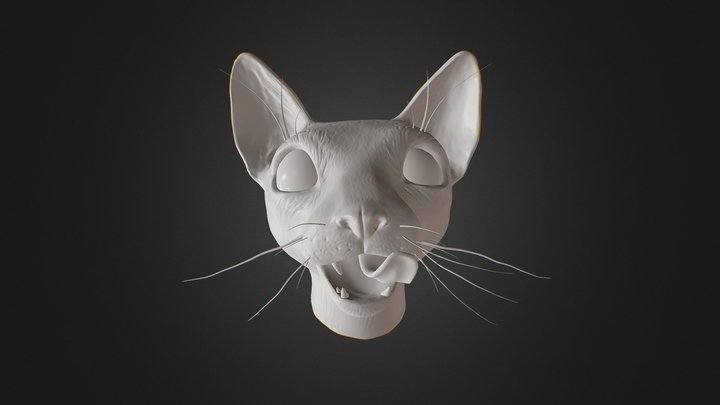 Cat Bust 3D Model