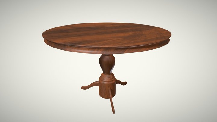 Free Wooden Round Dining Table 3D Model 3D Model
