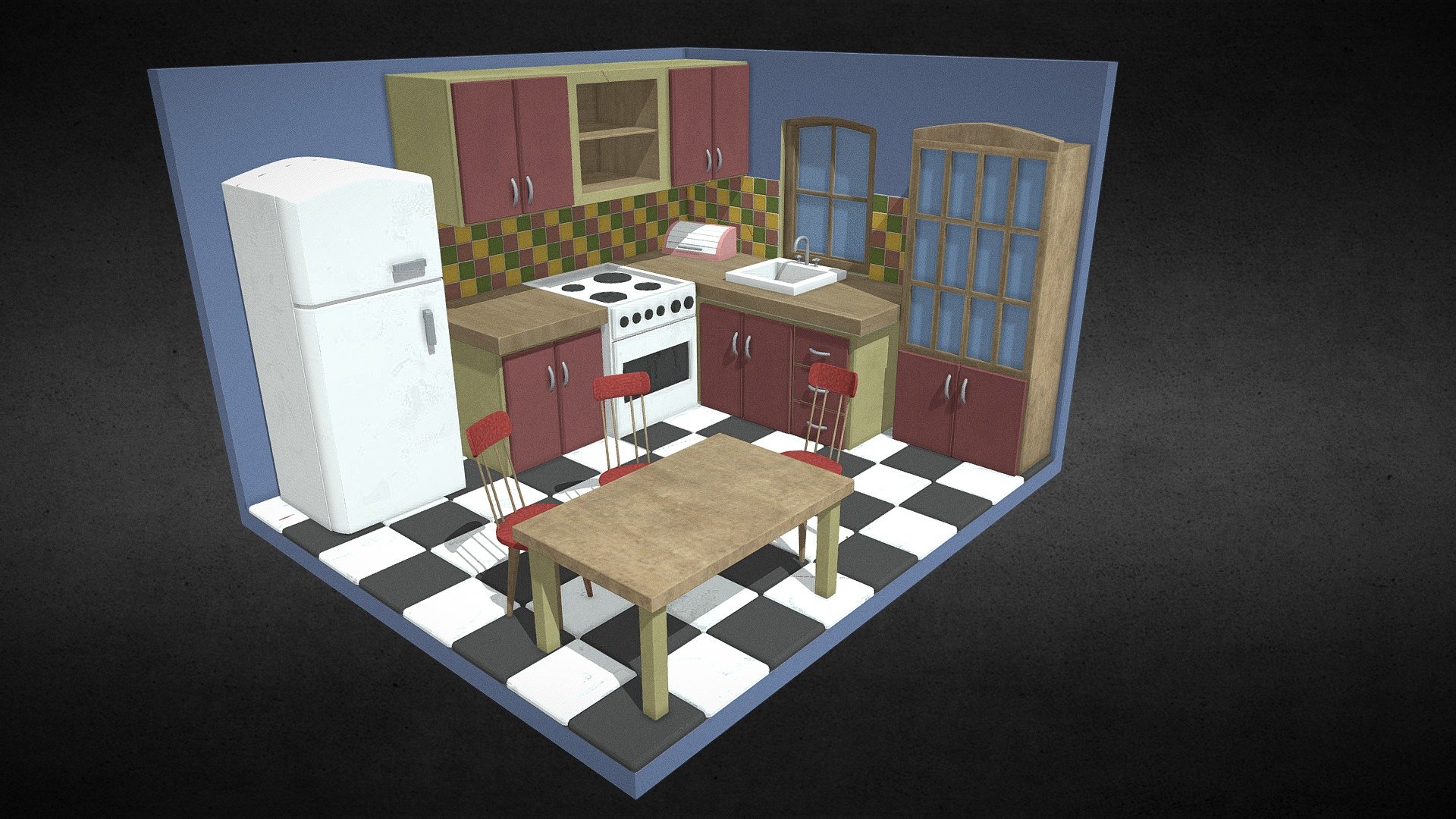 Kitchen Stylized Download Free 3D model by Vladyslav Holhanov
