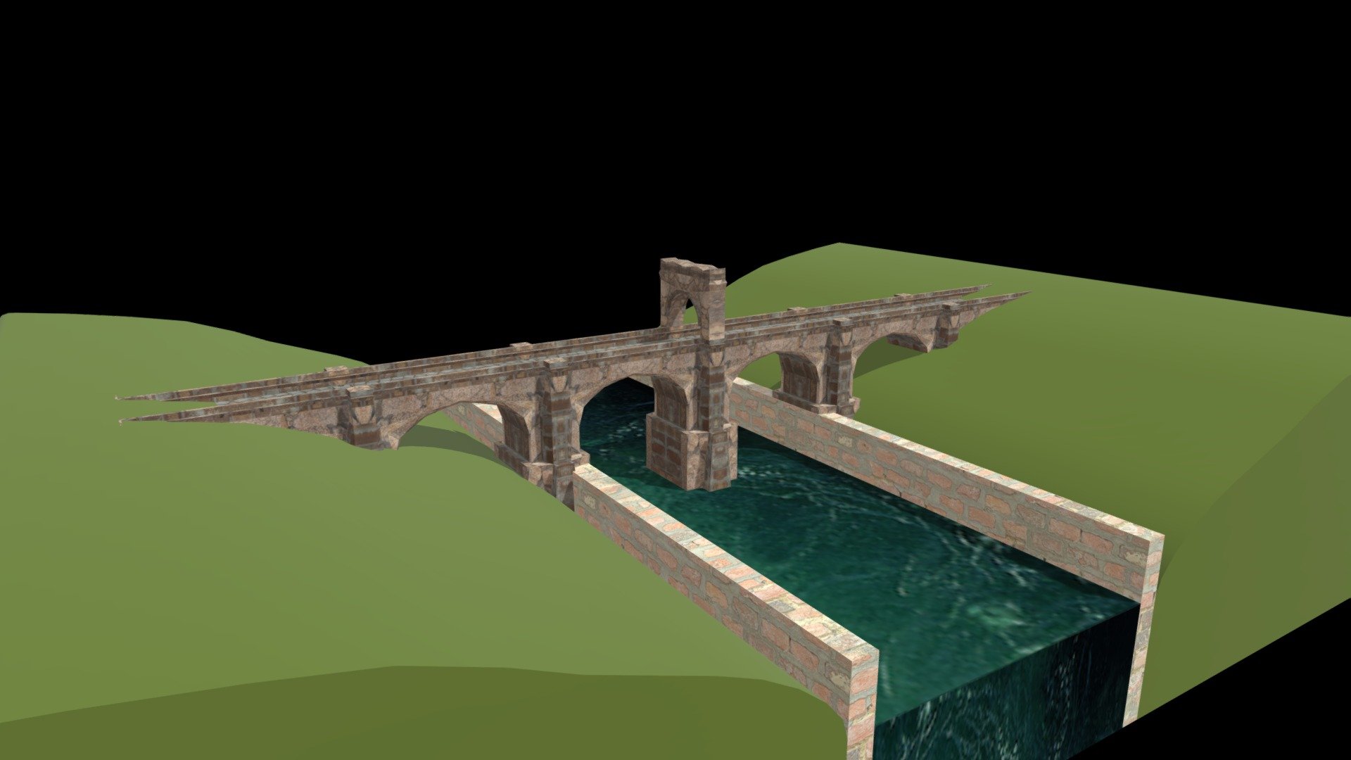 Alcantara Bridge (Spain) 3D model by 3D View (dimoduk) [06cb333