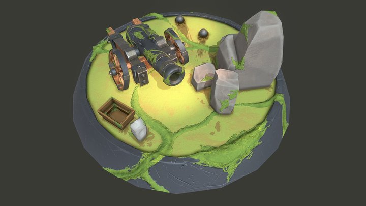 [Student Work] A STYLIZED RUINED CANON 3D Model
