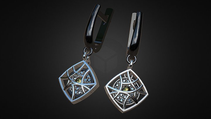 Earring "In the web" 3D Model