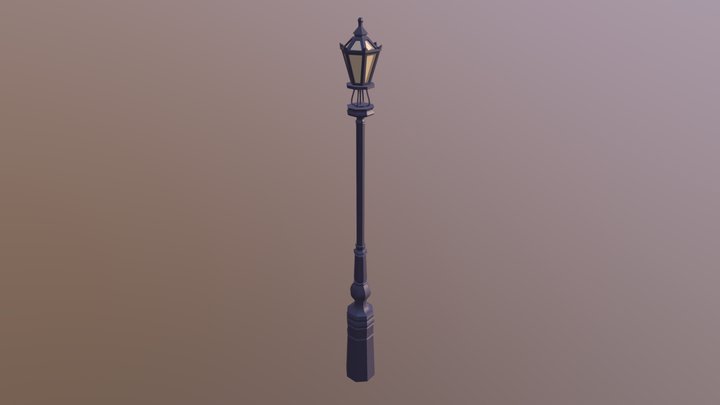 Low poly street light pole 3D Model