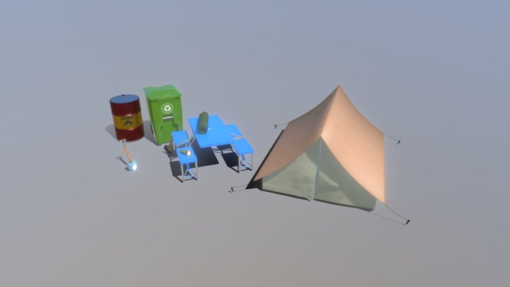 Outdoor Props - 8 pack 3D Model