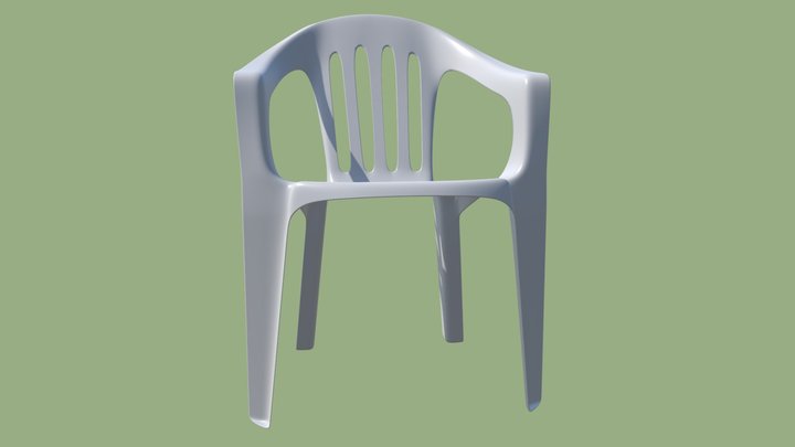Monoblok garden chair cheap plastic 3D Model