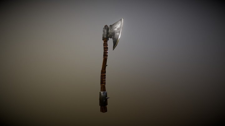 Stylised low poly Axe 3D Model