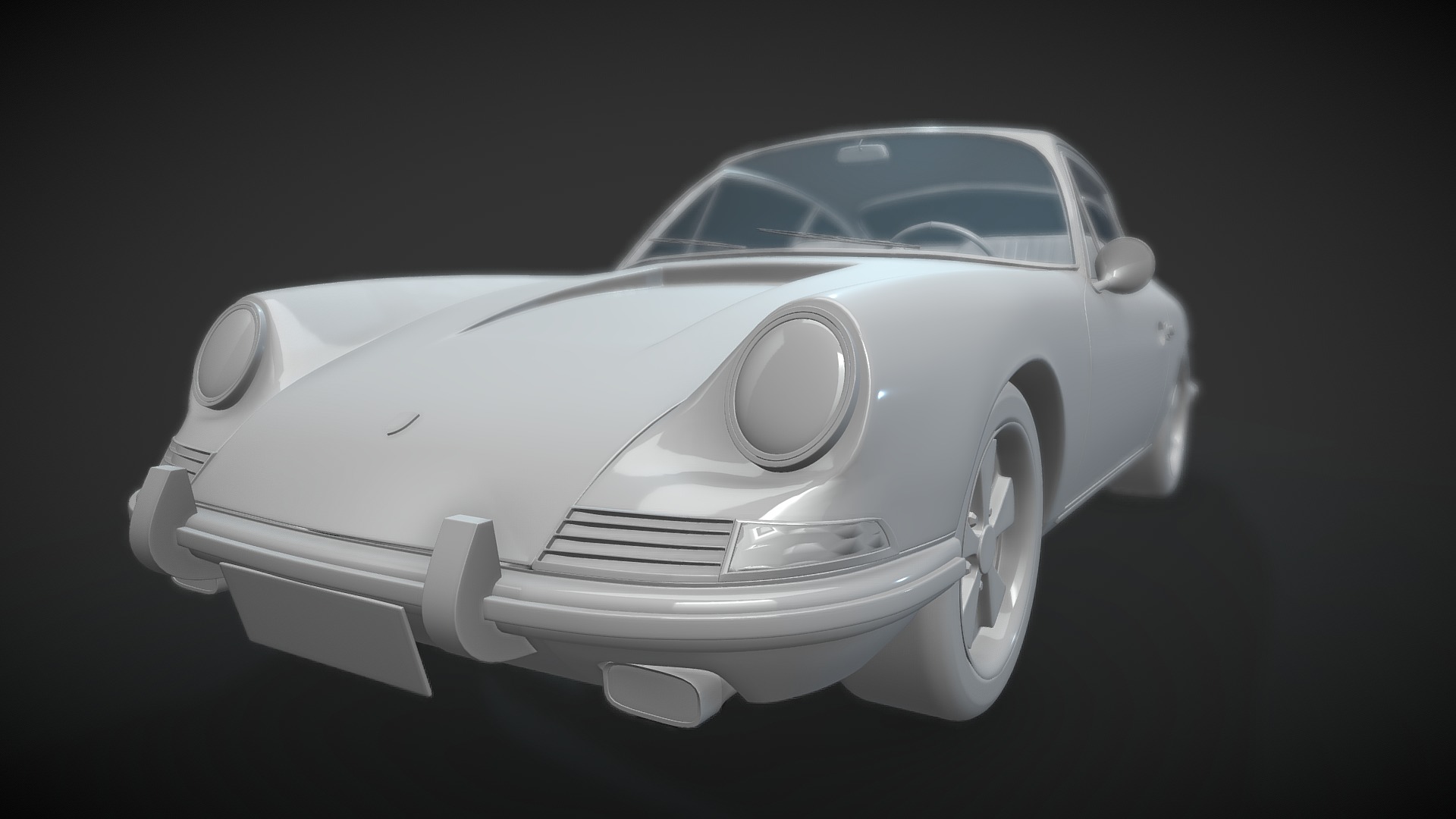 3D model Porche 911 (1967) - This is a 3D model of the Porche 911 (1967). The 3D model is about a white sports car.