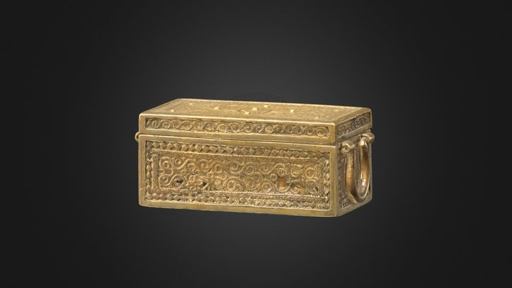 64K Brass Box Kintsugi 3D textured 3D Model